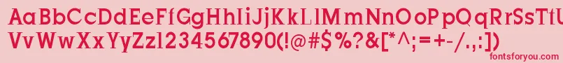 JustOldFashion Condensed Font – Red Fonts on Pink Background