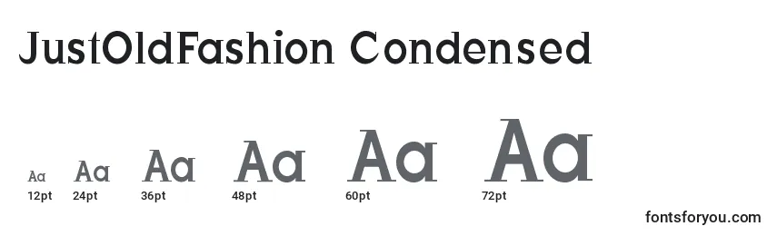 Размеры шрифта JustOldFashion Condensed