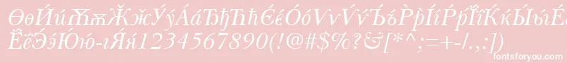 BaskervilleCyrillicItalic Font – White Fonts on Pink Background