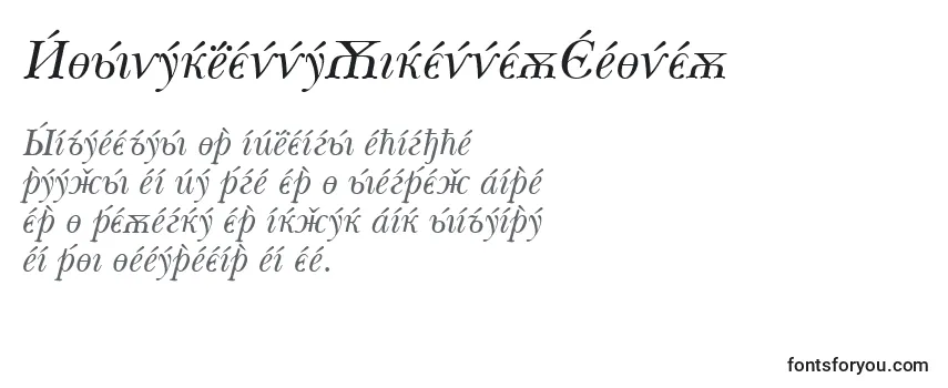 Überblick über die Schriftart BaskervilleCyrillicItalic