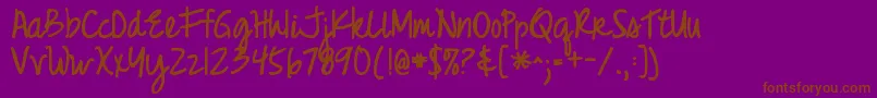 JustRealizeBold Font – Brown Fonts on Purple Background