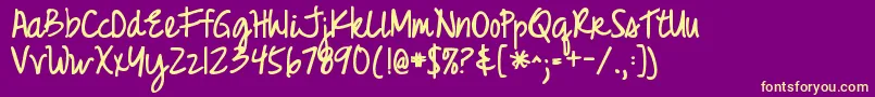 JustRealizeBold Font – Yellow Fonts on Purple Background