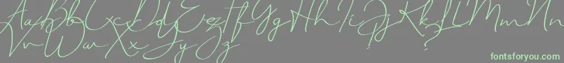 JustSignature-Schriftart – Grüne Schriften auf grauem Hintergrund