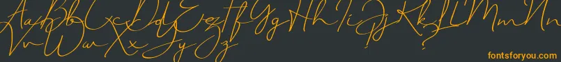 JustSignature Font – Orange Fonts on Black Background