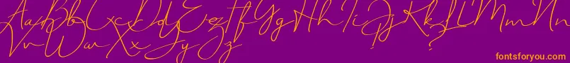 JustSignature Font – Orange Fonts on Purple Background