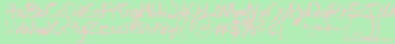 JustSimply Regular Font – Pink Fonts on Green Background