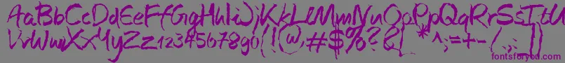 Шрифт JustSimply Regular – фиолетовые шрифты на сером фоне