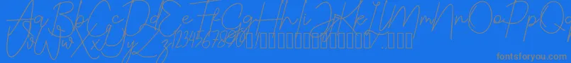JustwinchSignatureDemo-Schriftart – Graue Schriften auf blauem Hintergrund