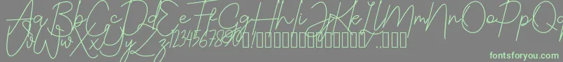 JustwinchSignatureDemo-Schriftart – Grüne Schriften auf grauem Hintergrund