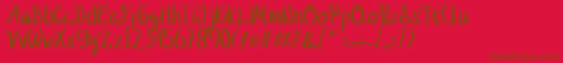 jusy Font – Brown Fonts on Red Background