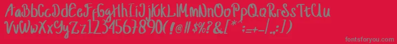 jusy Font – Gray Fonts on Red Background