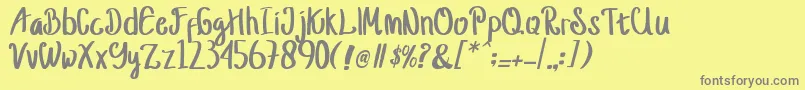 jusy Font – Gray Fonts on Yellow Background