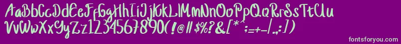 jusy Font – Green Fonts on Purple Background