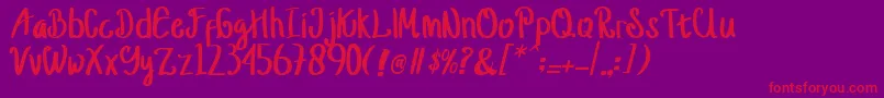 jusy Font – Red Fonts on Purple Background