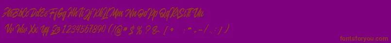 juvenile Font – Brown Fonts on Purple Background