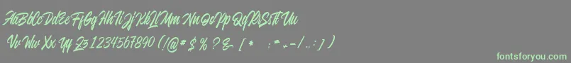 juvenile Font – Green Fonts on Gray Background