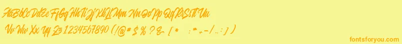 Fonte juvenile – fontes laranjas em um fundo amarelo