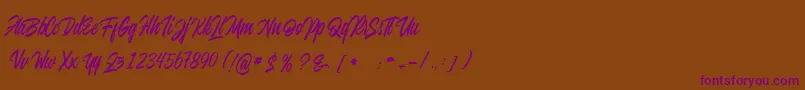 juvenile Font – Purple Fonts on Brown Background