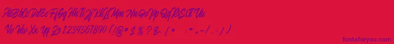juvenile Font – Purple Fonts on Red Background
