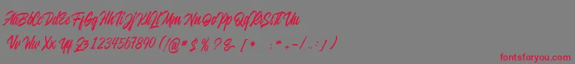 juvenile Font – Red Fonts on Gray Background