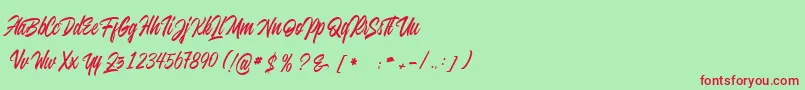 juvenile Font – Red Fonts on Green Background