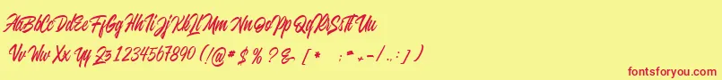 juvenile Font – Red Fonts on Yellow Background