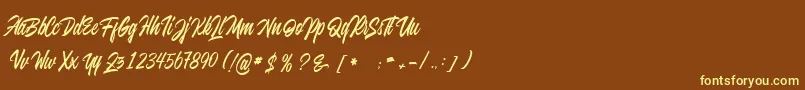 juvenile Font – Yellow Fonts on Brown Background