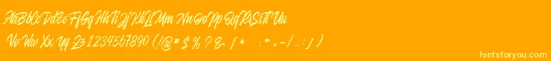 juvenile Font – Yellow Fonts on Orange Background