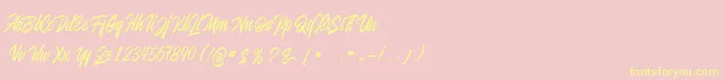 juvenile Font – Yellow Fonts on Pink Background