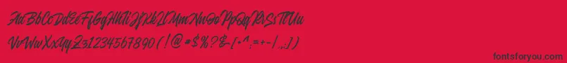 JuvenileRough Rough Font – Black Fonts on Red Background