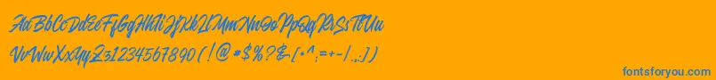 JuvenileRough Rough Font – Blue Fonts on Orange Background