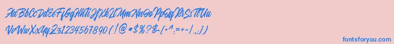 JuvenileRough Rough-fontti – siniset fontit vaaleanpunaisella taustalla