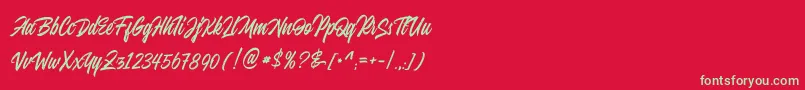 JuvenileRough Rough Font – Green Fonts on Red Background