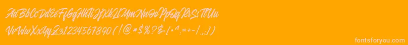 JuvenileRough Rough Font – Pink Fonts on Orange Background