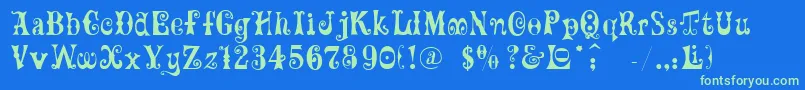 Ft82 Font – Green Fonts on Blue Background