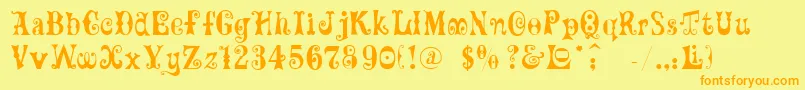 Ft82 Font – Orange Fonts on Yellow Background