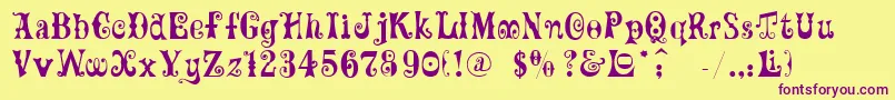 Ft82 Font – Purple Fonts on Yellow Background
