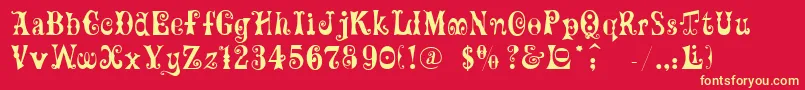 Ft82 Font – Yellow Fonts on Red Background