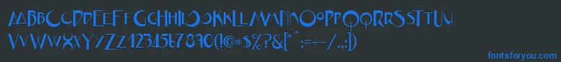 JVNE CoalWorksFPU Font – Blue Fonts on Black Background