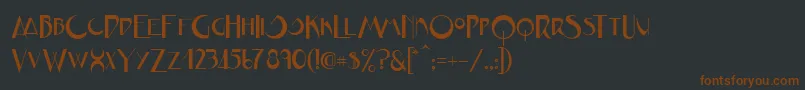 JVNE CoalWorksFPU Font – Brown Fonts on Black Background