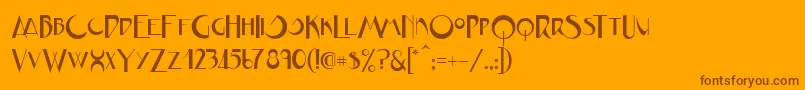 JVNE CoalWorksFPU Font – Brown Fonts on Orange Background