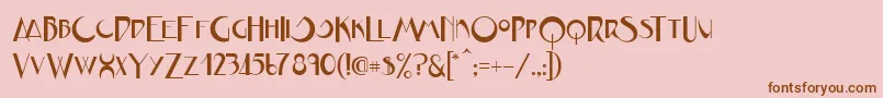 JVNE CoalWorksFPU Font – Brown Fonts on Pink Background