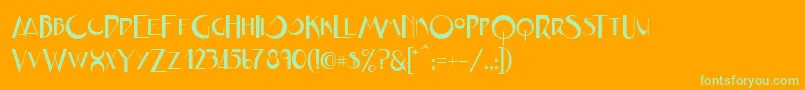 JVNE CoalWorksFPU Font – Green Fonts on Orange Background