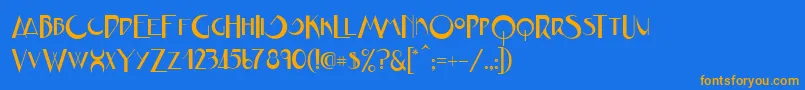 JVNE CoalWorksFPU Font – Orange Fonts on Blue Background