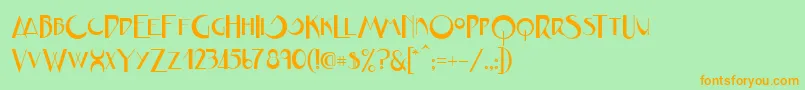 JVNE CoalWorksFPU-Schriftart – Orangefarbene Schriften auf grünem Hintergrund