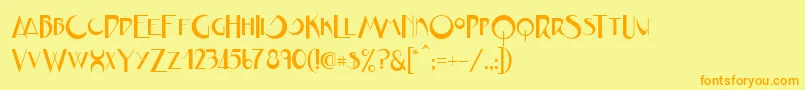 JVNE CoalWorksFPU Font – Orange Fonts on Yellow Background