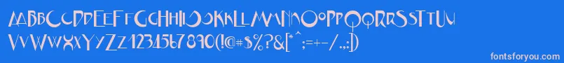 JVNE CoalWorksFPU Font – Pink Fonts on Blue Background