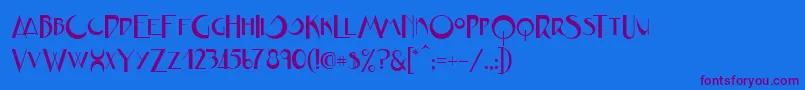 JVNE CoalWorksFPU Font – Purple Fonts on Blue Background