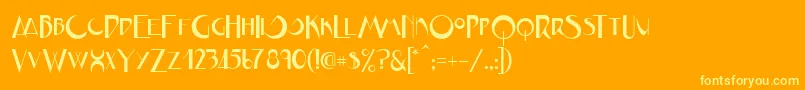 JVNE CoalWorksFPU Font – Yellow Fonts on Orange Background
