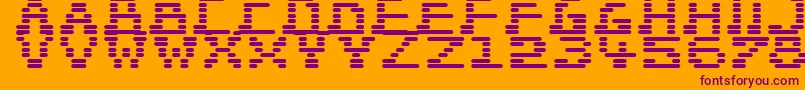 JVNE Wopper83-Schriftart – Violette Schriften auf orangefarbenem Hintergrund